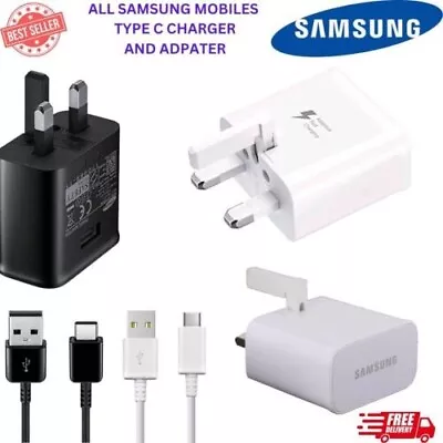 25W Super Fast UK Plug Charger Adapter USB-C Cable For Samsung S21 S22 Ultra 5G • £11.99