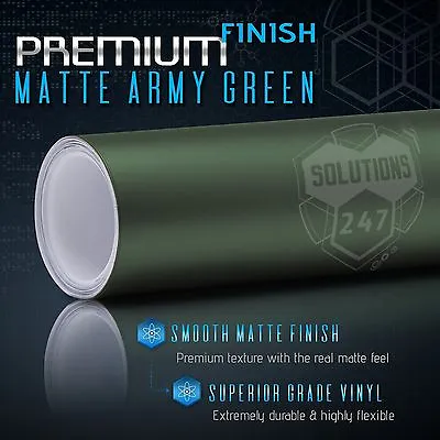 Premium Matte Flat Army Green Vinyl Wrap Sheet Sticker Bubble Free Air Release • $14.95