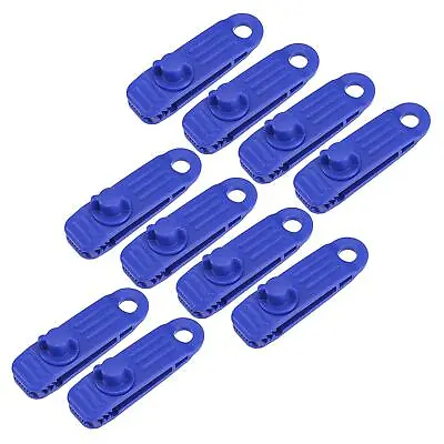 $16.38 • Buy 10 Pcs Tent Clips, Tarp Clamps Lock Grip Awning Camp Canopy, Blue