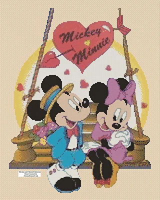 £4.50 • Buy Cross Stitch Chart - Mickey Mouse Valentine Love - Flowerpower37-ukFREE UK P&P