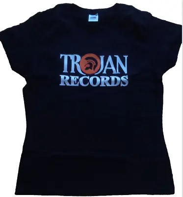 Trojan Records Women's Black Tshirt Scooter Mod Lambretta Vespa • £8.99