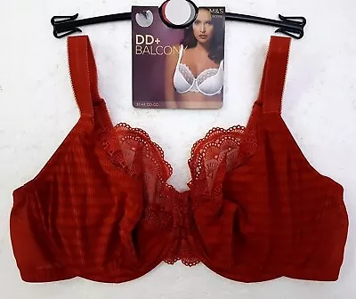 M & S Fuller Bust Uplifting Balcony Bra Pretty Lace Underwired Non Padded • £10.95