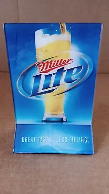 Miller Lite Beer Acrylic Table Top Card Menu Picture Holder Restaurant 4  X 6  • $5