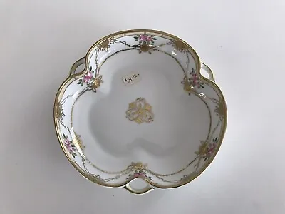 Vintage Moriyama Nippon Hand Painted Porcelain Bowl W/roses & Raised Gold Design • $24.99