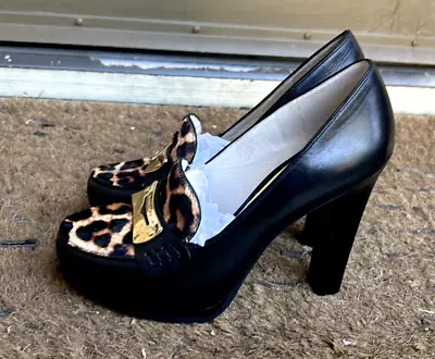 NWT Michael Kors Tierlyn Platform Calf Hair And Leather Cheetah Print Loafers 6 • $84.95