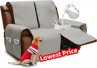 Water Resistant Recliner Cover 2 Seat Recliner Loveseat Covers With Pockets... • $52.75