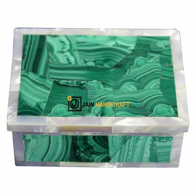 6 X4  Marble Box Jewelry Trinket Inlay Pietra Dura Mosaic Green Malachite S3 • $229