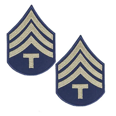 Pair Of Technician 4th Grade Rank Badges - WW2 Repro American Stripes Patch Army • £8.75