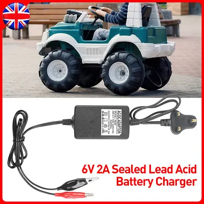 6V Volt Sealed Lead Acid Battery Charger For Motorbike Quad Bike Kids Toy Car 6V • £8.99