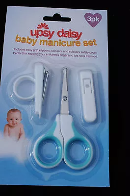£2.95 • Buy 3 Piece Baby New Born Manicure Kit Set Nail Grooming Essential Bath Time