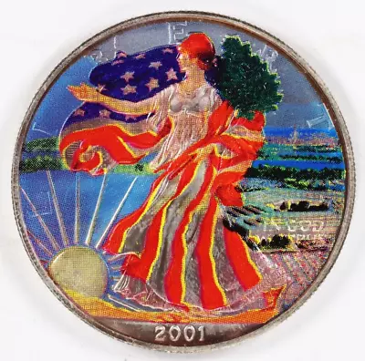 Marine Corps. Colorized American Silver Eagle 1oz .999 Dollar Coin COA $1 Coin • $79.95