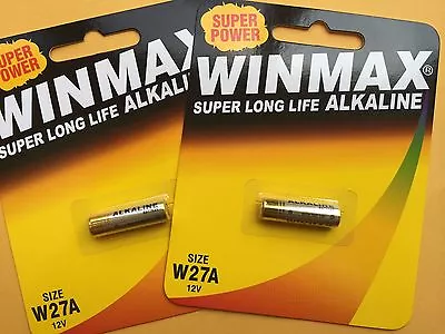 2xAlkaline Batteries A27 W27A MN27 L828 A27 B-1 V27GA 12V Super Power • $8.99