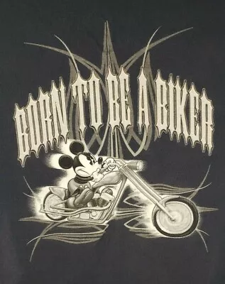 Vintage Born To Be A Biker Mickey Main St Disney Shirt Sz L Rare Motorcycle  • $57
