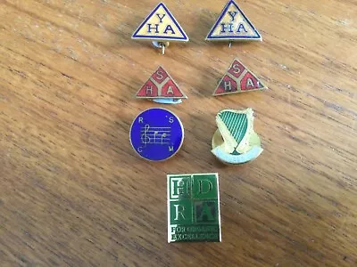 JOB LOT (7) LAPEL/PIN BADGES YHA SHA Etc • £10