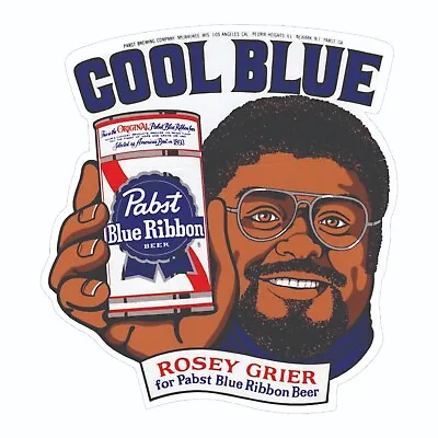 Pabst Blue Ribbon Rosey Grier Cool Blue Decal / Bumper Sticker  • $3.59