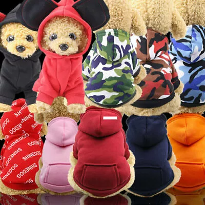 £5.67 • Buy UK Pet Dog Hoodie Sweater Jumper Coat Warm Dogs Clothes Puppy Apparel Costume