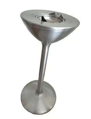 Vintage ART DECO Chrome STANDING Ash FLOOR Ashtray MCM Cigar Stand ATOMIC Duk-It • $175.50