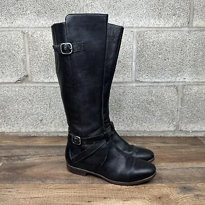 UGG Australia Boots Beryl Black Leather Women's Size 8 Riding Boot 1005920 • $36.95