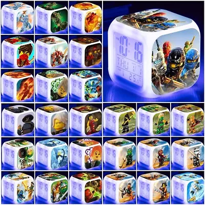 $11.99 • Buy LEGO Ninjago Alarm Clock LED Digital Color Changing Night Light Cube Clock Gift