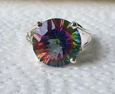 925 Solid Sterling Silver Rainbow Mystic Topaz Gemstone Handmade Ring Gift • $22.53