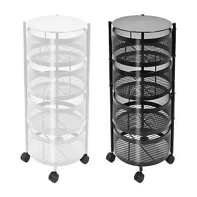 4 Tier Circular Vegetable Storage Rolling Trolley Storage Rack Storage Cart for • $136.03