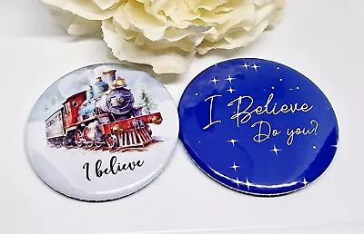 I Believe Christmas Train 58mm Pinned Badge One Badge Provided • £4.30