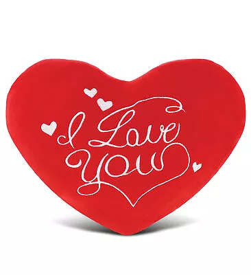 DolliBu I Love You Plush Red Heart Pillow Decorative Stuffed Heart Plush - 12  • $16.64