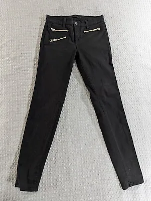 J Brand Jeans Women 26 Black Zoey Zip Pockets Skinny Stretch Fits 26x28 USA Made • $16.12