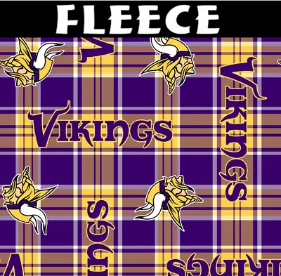 NFL Minnesota Vikings Plaid 6437-D Fleece Fabric By The Yard • $21.95