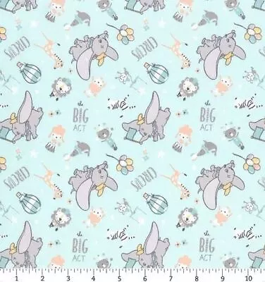 Disney Dumbo My Little Circus The Big Act Light Blue Cotton Fabric 1/2 YARD • $14.95