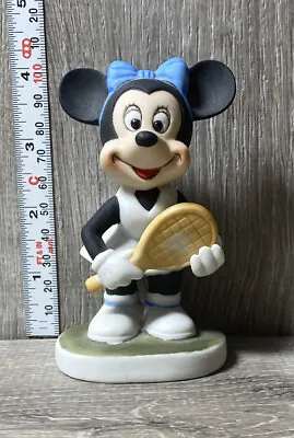 Minnie Mouse Playing Tennis Vintage 4  Ceramic Figurine Disney Productions (MM) • $8.99