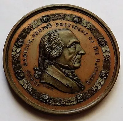 George H. Lovett 1860's Residence Of James Madison 4th President Of U.S. Medal • $110.50