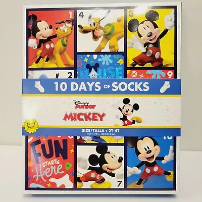 Mickey Mouse 10 Days Of Socks Advent Calendar Toddler Size 2T-4T Christmas Gift • $9.99