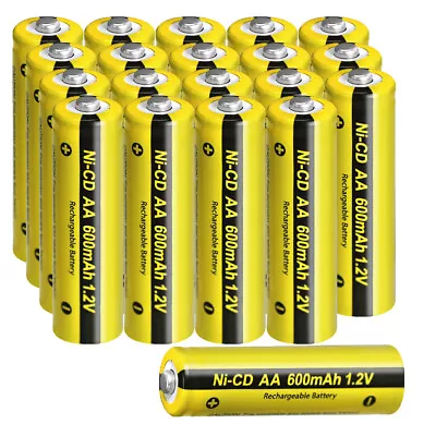 20PCS Ni-Cd AA 600mAh 1.2V Rechargeable Battery For Solar Lights Button Top AU • $25.50