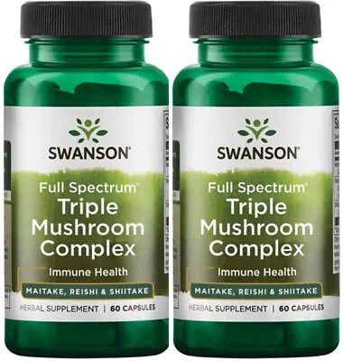 120 Cap Triple Mushroom Complex Shiitake Reishi Maitake Immune Support • $18.35