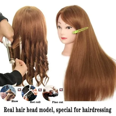 Mannequin Head 80% Human Hair For Practicing Hair Style Hairdresser Training • $67.14