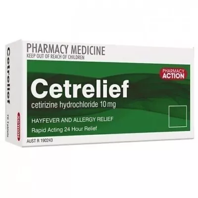 PHARMACY ACTION CETIRIZINE 10MG 50 TABLETS (same As Zyrtec)  (EXPIRY: 01/2026 • $10.99