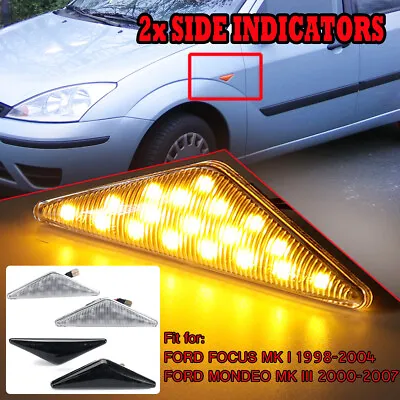 2x Dynamic Amber LED Side Indicator Repeater Light For Ford Focus MK1 Mondeo MK3 • $16.66