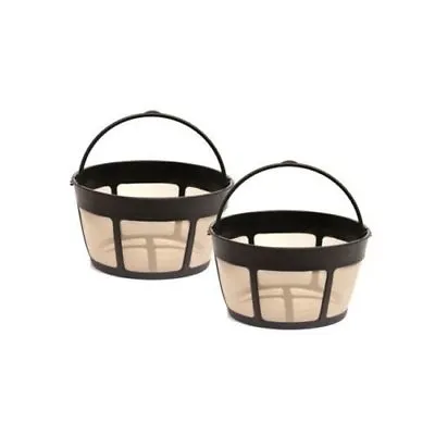 (2) GoldTone Reusable Basket Style Universal Coffee Filter For 8-12 Cup Makers • $12.99