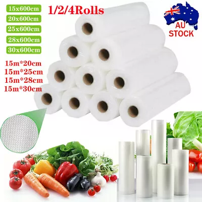 Vacuum Food Sealer Roll Bags 6/15M Saver Seal Storage Heat Commercial 20 22 28cm • $17.23