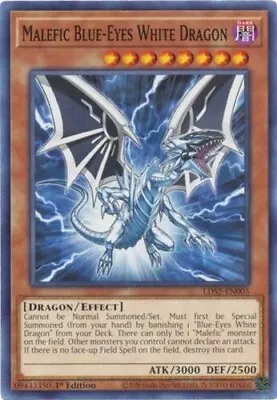 Malefic Blue-Eyes White Dragon (LDS2-EN005) - Common - 1st Edition • $0.72