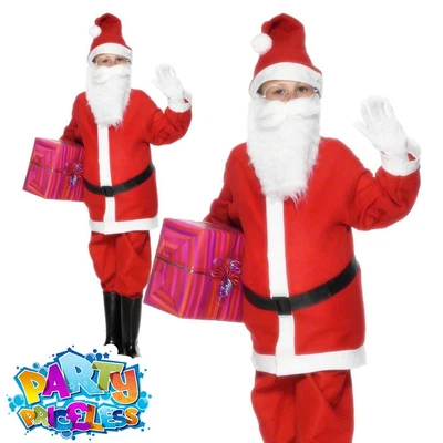 £7.49 • Buy Boys Santa Claus Costume Kids Father Christmas Fancy Dress Xmas Outfit Child