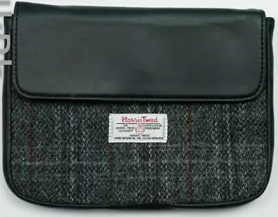 Genuine Harris Tweed Bag Ipad Cover Mini Galaxy Tab 7 Tablet Grey Check Clutch • £11.99