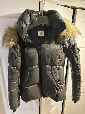 Women's S13 Allie Down Feathers Puffer Hooded Jacket Jet Forest Green Size Small • $35