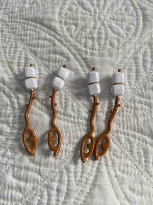 $9.99 • Buy Mattel Barbie Doll Accessory Dream House Lot 4 CAMPFIRE FIRE MARSHMALLOW STICKS