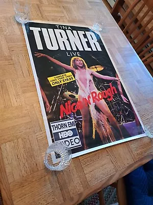 Original 1985 Tina Turner Live Nice N Rough HBO Video Promo Poster 18 X 28 • $39.99