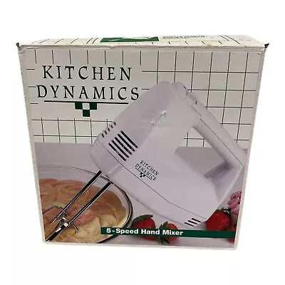 Kitchen Dynamics 5-Speed Hand Mixer White Thumb-tip Speed Control Electric • $11.95
