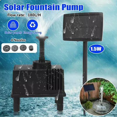Solar Powered Water Pond Filter Pump Pool Garden Submersible Fish Tank Fountains • £17.99
