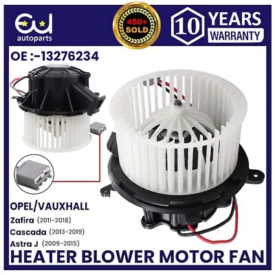 For Vauxhall Astra J Mk6 Zafira C Mk3 Cascada Heater Blower Motor Fan 13276234 • £39.99