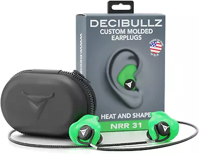 Decibullz Custom Molded Earplugs Pro Pack (Green) Bundle • $50.99